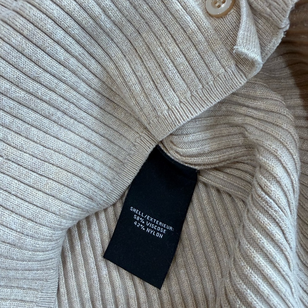 Bagatelle Beige Ribbed Cardigan - Picture 4 of 5